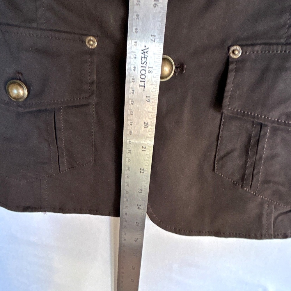 VTG Military Blazer Jacket Women M Gold Metal Buttons Epaulets Utility Cargo Y2k - Picture 4 of 12